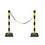 Leo12095 - Barrière à chaîne - Disset Odiseo - 6 balises avec chaîne de 10 m - Rouge et Blanche_1