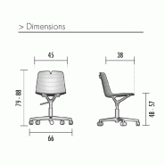 Siège giratoire sur roulettes Mindy. - Beige_1