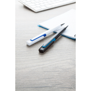 Stylo à bille en plastique - clip coloré en métal - encre bleue_1