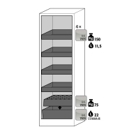 Armoire de sécurité Q-CLASSIC-90 modèle Q90.195.060.FU.WDASR - Réf 37587-041-37599 - Type 90, 1953mm avec portes battantes et étagères de rétention_1