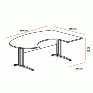 Bureau ergonomique Tono - Mobel Linea - Acacia foncé, Droite_1