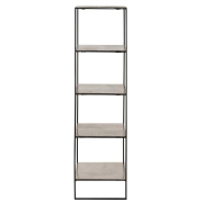 Étagère 5 planches NIZI - métal noir et aluminium argent/noir - design moderne et fonctionnel_1