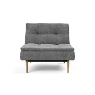 Fauteuil design Dublexo Styletto convertible lit 90x115 cm - pieds chêne naturel - tissu Twist Charcoal_1