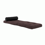 Fauteuil futon convertible WRAP - design japonais et scandinave - couleur marron - matelas 70x200 cm_1