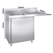 Plonge avec passage lave-vaisselle 120 x 60cm et placard - cuve à gauche l40 x p40 x h25 cm_1