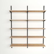 Élément suivant  Global noir 5 tablettes chêne clair L90xH240cm_1
