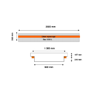 Bac de rétention 2680x1300x353 - à encastrer entre lisses - Vol 1000L_1