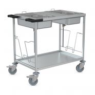 Chariot Prion - Chariot médical en acier inoxydable Hupfer - Dimensions conteneur 530 × 325 mm_1