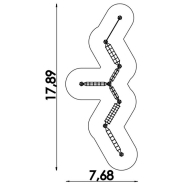 Parcours à cordes en acier inoxydable pour aire de jeux conforme EN1176 - Référence BT16226 - 7 sections avec tunnel de cordes_1