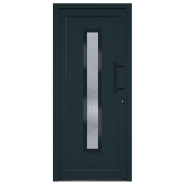Vidaxl porte d'entrée anthracite 88x200 cm pvc 3157089_1