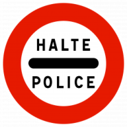 Panneau d'interdiction B5b - Arrêt au poste de police - WP Signalisation_1