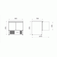 Saladette 2 portes 240 l int/ext inox/dos galvanisé série star AFI_1