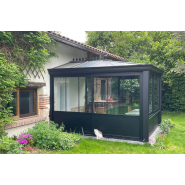 Véranda classique, avec toiture rectangulaire à facettes rayonnantes - Double pente - Grenat_1