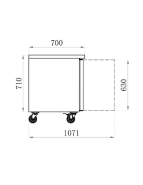 Desserte réfrigérée positive centrale 3 portes GN 1/1 - Inox - 417L - Thermostat digital - AA3PP_1