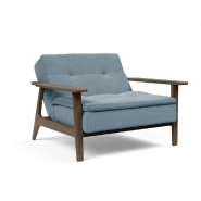 Fauteuil design convertible Innovation Living Dublexo Frej Soft Indigo - Couchage 90x115 cm - Piétement chêne fumé_1