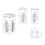 La corbeille Grass - poubelle publique - The Italian Lab - L 400, P 400, H 870 mm - capacité 100 L - acier épaisseur 20/10 et 30/10_1