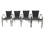 Lot de chaises empilables - Noires - ROMA_1