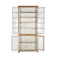 00119001000515 - meuble présentoir vintage Francisco Segarra - intérieur blanc laqué et extérieur bois naturel - 120×33×H265cm_1