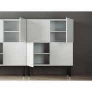 Armoire mi-haute 4 portes - Allure L100 x H123.5 cm - Design épuré et structure surélevée_1
