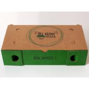 Boîte calzone en carton - Double Kraft - coloris vert - format 33x17x8 cm_1