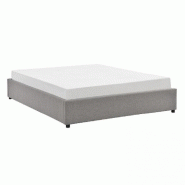 Lit coffre Dorres 180x200cm - sommier relevable gris avec grand coffre de rangement_1