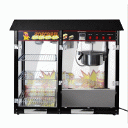 Machine à pop-corn professionnelle noire 5 kg/h - avec placard chauffant_1