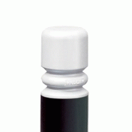 Potelet haute visibilité City - Diamètre 76mm - Réf 8206327 - Finition peint sur zinc noir et pommeau laqué blanc_1