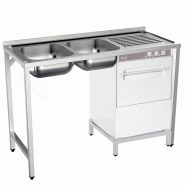 Plonge inox 2 bacs sur support - P 500 mm - 1350_1