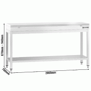 Table inox de découpe avec plan blanc - Profondeur 700 mm | Ggm - 2000_1
