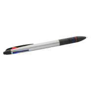 Stylo bille 3 couleurs avec stylet - plastique - encres noire, bleue et rouge_1