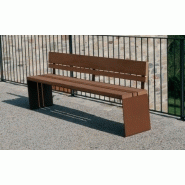 Banc public en bois PYSA - acier corten et bois tropical TIAMA - 2000mm_1