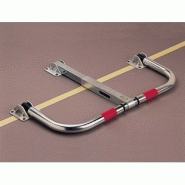 Barrière rabattable de parking - Mottez - acier galvanisé avec cadenas et bandes rouges_1