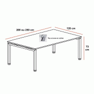 Table de réunion Eco - Mobel Linea - Argent Ral 9006, 200, Wenge_1