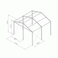 Tente de stockage fermée - structure fixe aluminium et acier - couverture composite PVC avec portes, fenêtres et éclairage_1