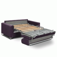 Canapé convertible express JACKSON 160cm - sommier à lattes - tweed violet - matelas 16 cm - couchage régulier_1