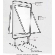 Panneau d'affichage sur ressorts - 80 x 60 cm - Réf : ARGR001_1