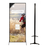 Totem visuel magnétique en tissu tendu - PLV - 60x160 cm - Base aluminium anodisé_1