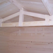 251 - Abri de jardin en bois massif 12,3m² - madriers 42mm - toiture en bois massif - porte double semi-vitrée_1