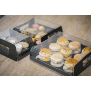 60 plateaux noirs carrés Vision+® - 20x20x6 cm - Carton + PE noir et couvercle en RPET_1