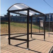 Abri bus avec toiture en dôme classique, gouttière et structure en acier galvanisé - disponible sur-mesure et plusieurs tailles_1