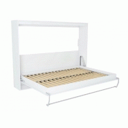 Armoire lit horizontale escamotable STRADA-V2 blanc mat - Couchage 160x200 cm - Ultra plate pour gain de place_1