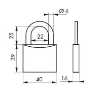 Cadenas à clé inox 40 mm - corps et anse inox, mécanisme à goupilles, double verrouillage - THIRARD 00090404_1