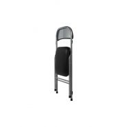 Hortense - chaise pliante attachable en vinyle noir - Vif Furniture argent/noir - référence HORTATT TAR VHAWG016_1