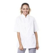 Veste de cuisine - Groupe Mulliez-Flory - Mixte, manches courtes ou longues, longueur 75 cm_1