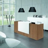 Banque d'accueil droite modèle Z2, ton bois - Officity - 206, Noyer Canaletto_1