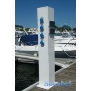 Borne marina - Socabel - H1200mm x L200mm x P200mm - Étanche IP67 - Options électriques et distribution d'eau_1