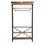 Etagère penderie métal noir et bois Portland L117 x P39 x H214 cm_1