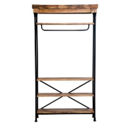 Etagère penderie métal noir et bois Portland L117 x P39 x H214 cm_1