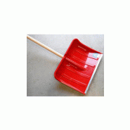 Poussoir a neige 50cm plastique rouge avec manche bois_1