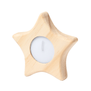 Bougie de Noël - Bougeoir en bois naturel avec lumière de thé - 37g_1